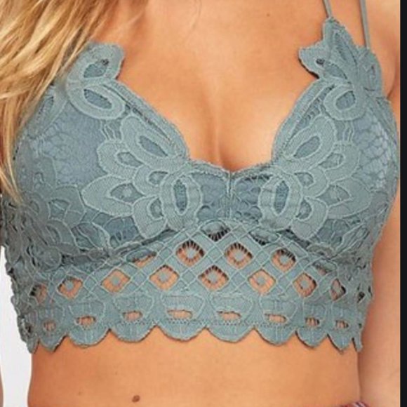 Wishlist Other - Wishlist Scalloped Lace Double Strap Bralette